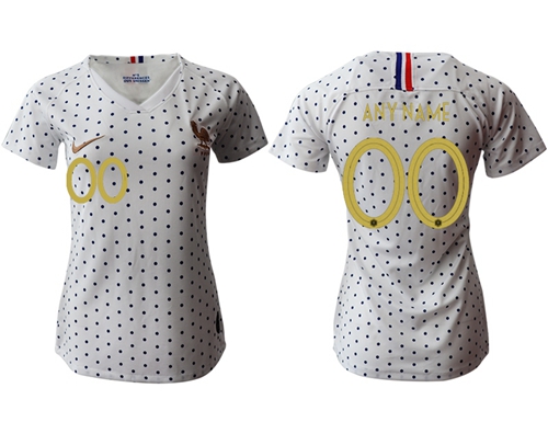 Women's France Personalized Away Soccer Country Jersey